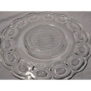 Antique U.S. Glass Manhattan Clear Large Dinner Plate 10 3/4" Vintage